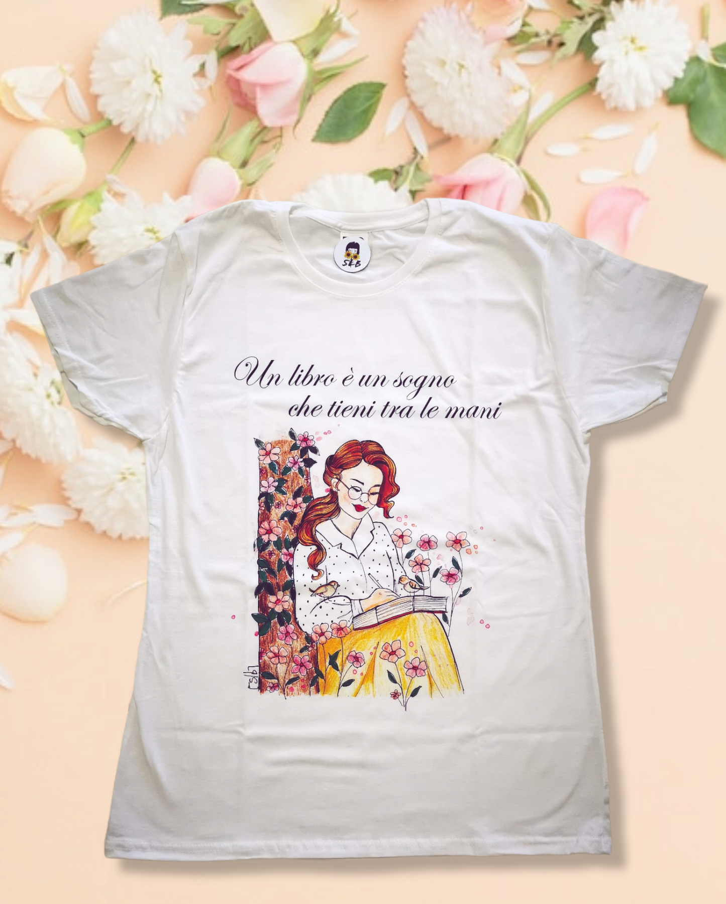 T-shirt Libri tra i fiori