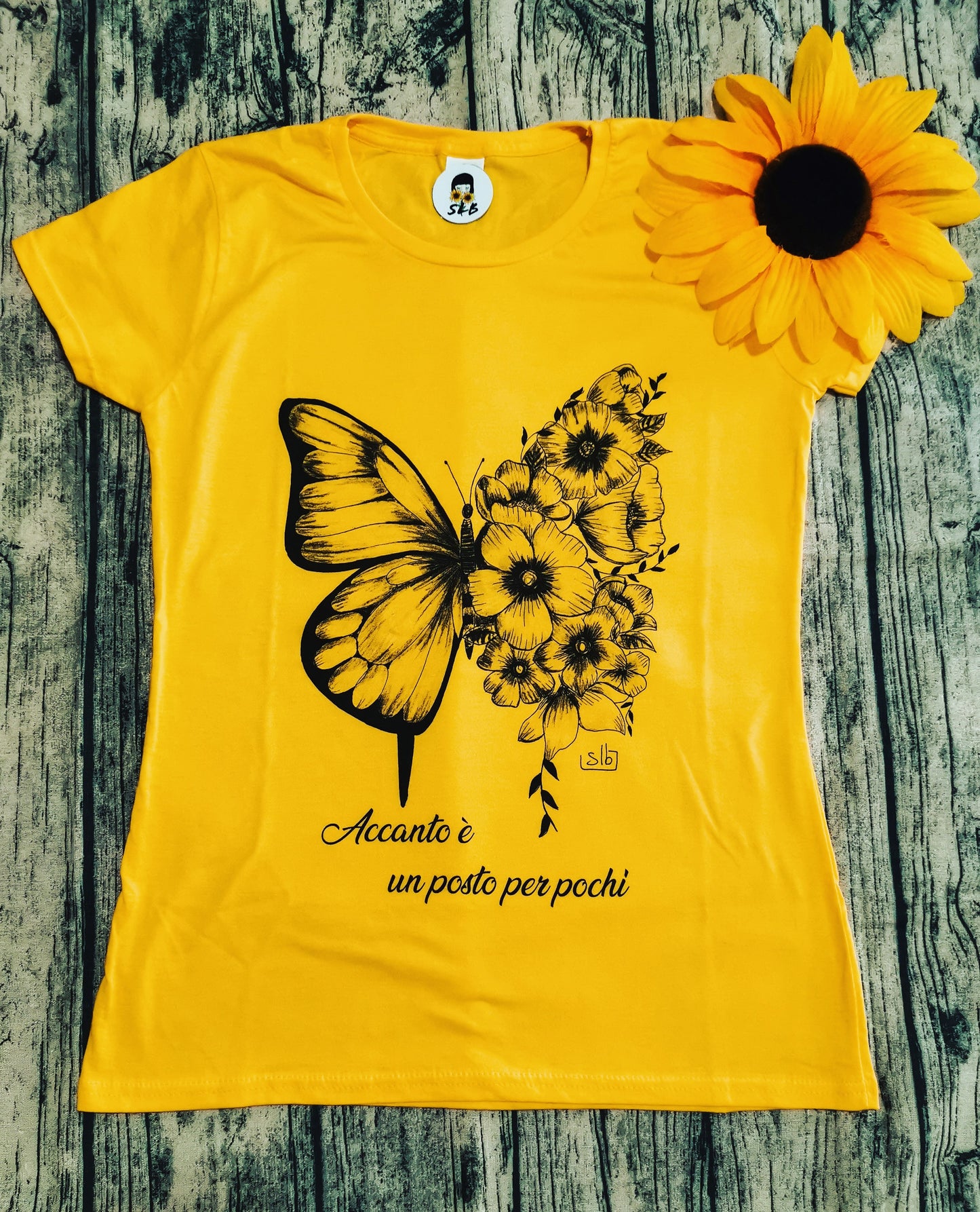 T-shirt Giallo Farfalla