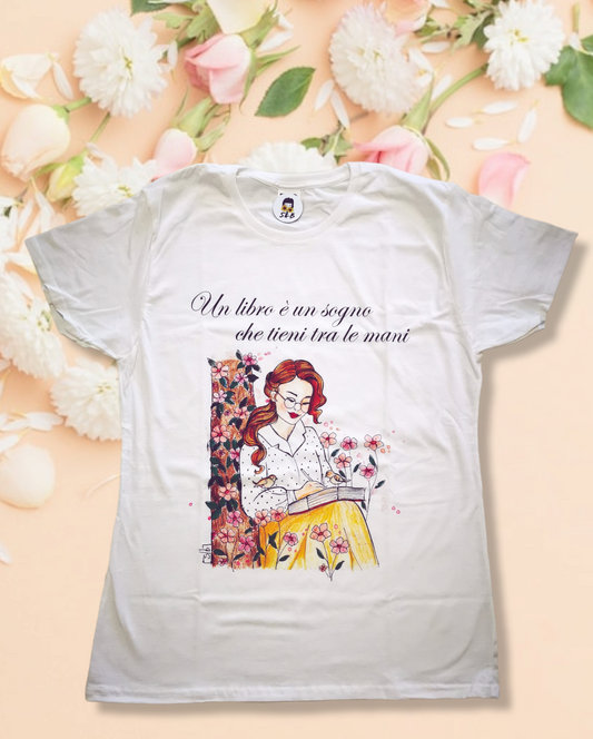T-shirt Libri tra i fiori