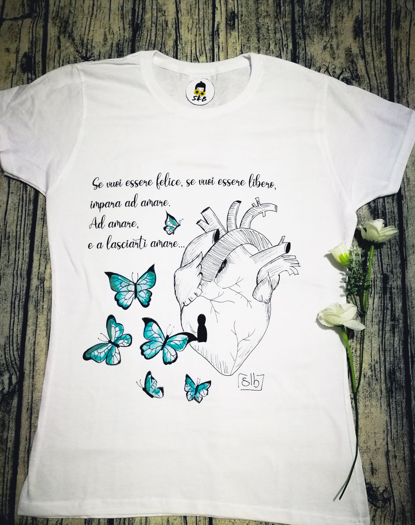 T-shirt Cuore Farfalle